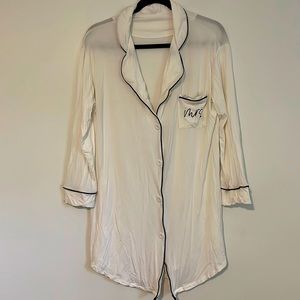 Bridal Mrs. white button up getting ready top